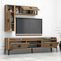 Mueble TV con estante Samba nogal Practica Hogar