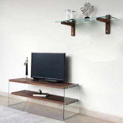 Mueble TV con estante TV104 nogal Practica Hogar