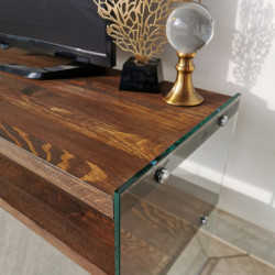 Mueble TV con estante TV104 nogal Practica Hogar