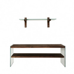 Mueble TV con estante TV104 nogal Practica Hogar