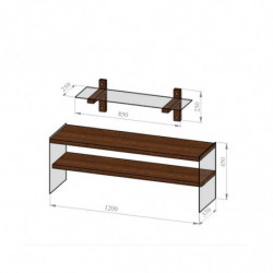 Mueble TV con estante TV104 nogal Practica Hogar