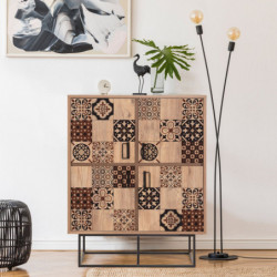 Mueble auxiliar Quantum Solo-Mosaic pino atlántico negro marrón Practica Hogar