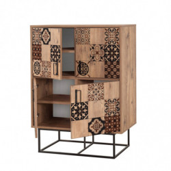 Mueble auxiliar Quantum Solo-Mosaic pino atlántico negro marrón Practica Hogar