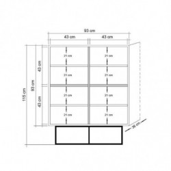 Mueble auxiliar Quantum Solo-Mosaic pino atlántico negro marrón Practica Hogar