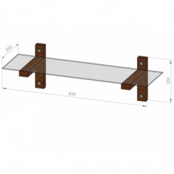 Estante de pared R100 nogal Practica Hogar