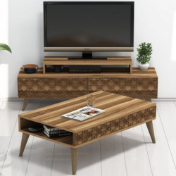 Conjunto de muebles de salón City nogal Practica Hogar