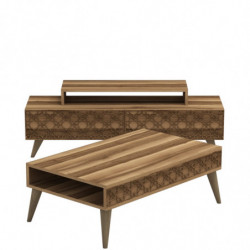Conjunto de muebles de salón City nogal Practica Hogar