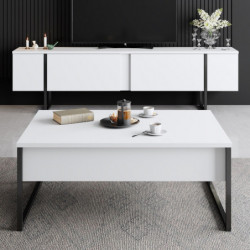 Conjunto de muebles de salón Luxe blanco negro Practica Hogar