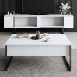 Conjunto de muebles de salón Luxe blanco negro Practica Hogar