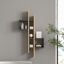Estante de pared Emse zafiro roble antracita Practica Hogar