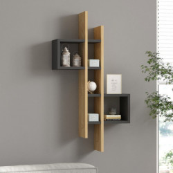 Estante de pared Emse zafiro roble antracita Practica Hogar