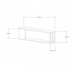 Estante de pared Meedo pino atlántico antracita Practica Hogar