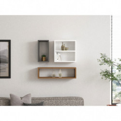Estante de pared Ece nogal antracita blanco Practica Hogar