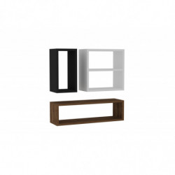 Estante de pared Ece nogal antracita blanco Practica Hogar