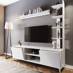 Mueble TV Menevish L3010 blanco Practica Hogar