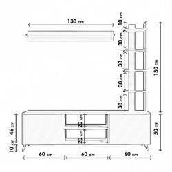 Mueble TV Menevish L3010 blanco Practica Hogar
