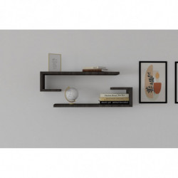 Estante de pared Eldo gris oscuro negro Practica Hogar