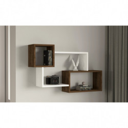 Estante de pared Afro-nogal blanco Practica Hogar
