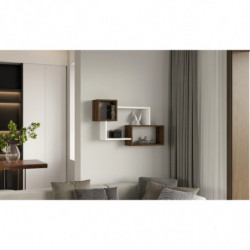 Estante de pared Afro-nogal blanco Practica Hogar