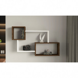 Estante de pared Afro-nogal blanco Practica Hogar