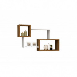 Estante de pared Afro-nogal blanco Practica Hogar