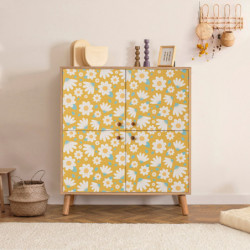 Mueble auxiliar Multilüx Posy sonomano amarillo blanco Practica Hogar