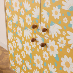 Mueble auxiliar Multilüx Posy sonomano amarillo blanco Practica Hogar