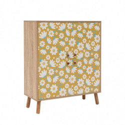 Mueble auxiliar Multilüx Posy sonomano amarillo blanco Practica Hogar