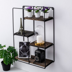 Estante de pared Lotus nogal negro Practica Hogar