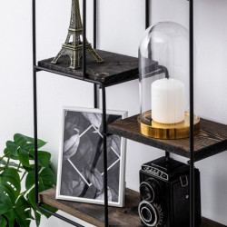 Estante de pared Lotus nogal negro Practica Hogar