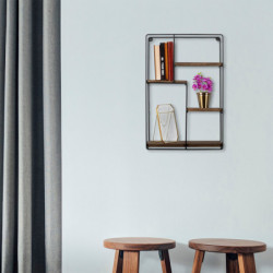 Estante de pared Lotus nogal negro Practica Hogar