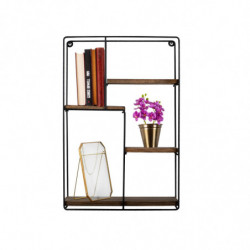 Estante de pared Lotus nogal negro Practica Hogar