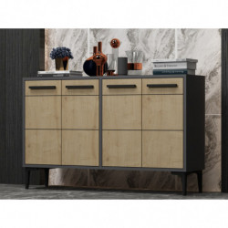 Mueble TV Stria Antracita Roble Zafiro Practica Hogar