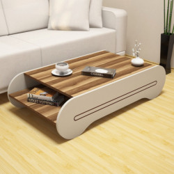 Mesa de centro Cool crema nogal Practica Hogar
