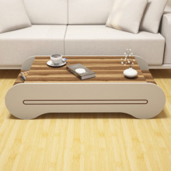 Mesa de centro Cool crema nogal Practica Hogar