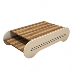 Mesa de centro Cool crema nogal Practica Hogar