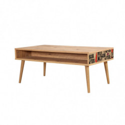 Mesa de centro Viva-766 pino atlántico negro rojo Practica Hogar