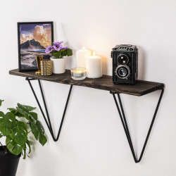 Estante de pared Gladiolus nogal oscuro negro Practica Hogar
