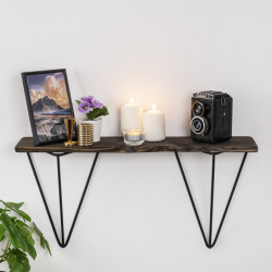 Estante de pared Gladiolus nogal oscuro negro Practica Hogar
