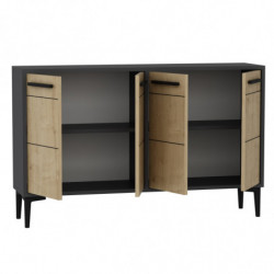Mueble TV Stria Antracita Roble Zafiro Practica Hogar