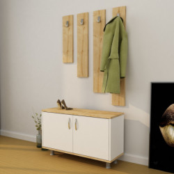 Recibidor Tasarım-L1311 roble blanco Practica Hogar