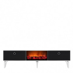 Mueble TV Arona Fireplace Blanco Antracita Practica Hogar