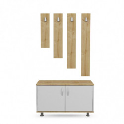 Recibidor Tasarım-L1311 roble blanco Practica Hogar