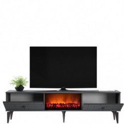 Mueble TV Varna Fireplace Antracita Practica Hogar