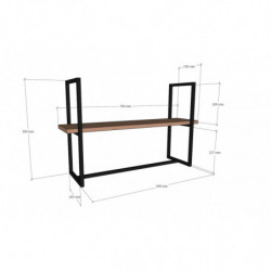 Estante de pared Able roble zafiro Practica Hogar