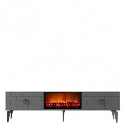 Mueble TV Varna Fireplace Antracita Practica Hogar