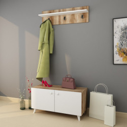 Recibidor Gizem-L1310 roble blanco Practica Hogar