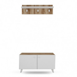 Recibidor Gizem-L1310 roble blanco Practica Hogar