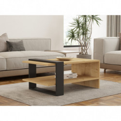 Mesa de centro Yonca roble antracita Practica Hogar