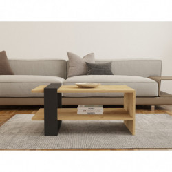 Mesa de centro Yonca roble antracita Practica Hogar